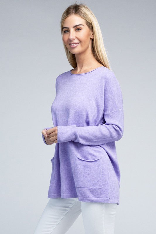 Viscose Front Pockets Sweater - Happily Ever Atchison Shop Co.