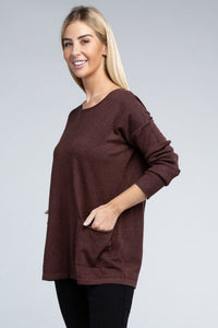 Viscose Front Pockets Sweater - Happily Ever Atchison Shop Co.