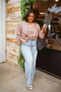 Vivian Satin Blouse in Rose Gold - Happily Ever Atchison Shop Co.