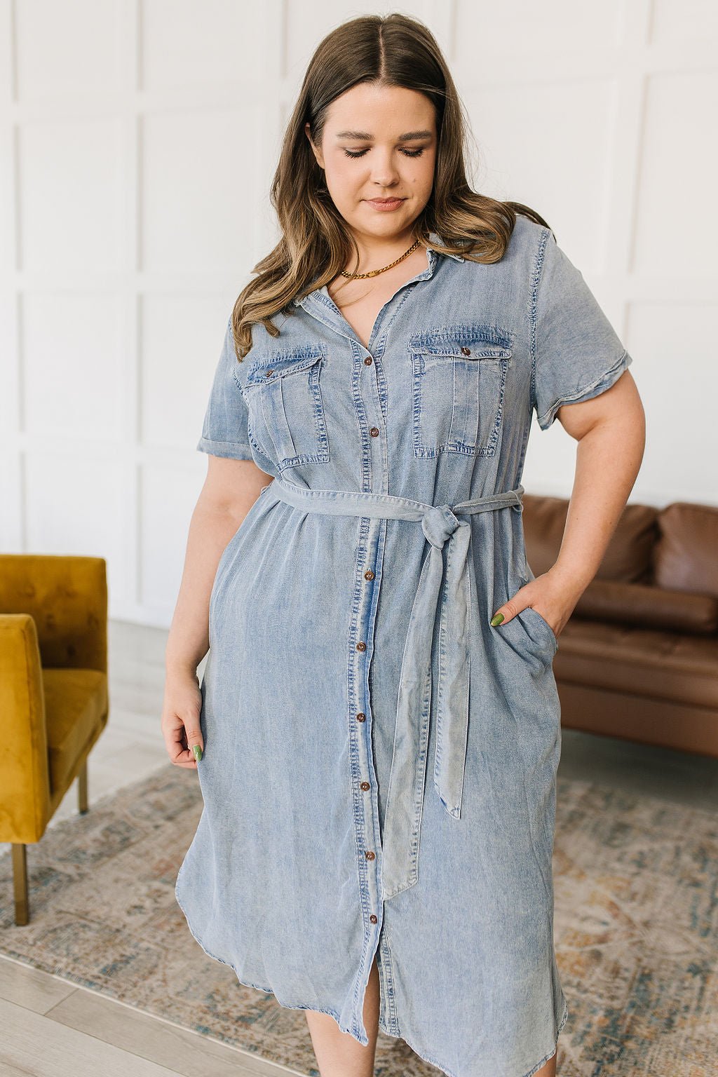 Wait For It Denim Shirtdress - Happily Ever Atchison Shop Co.