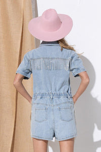 Washed Denim Overall Romper - Happily Ever Atchison Shop Co.