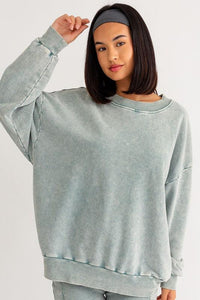 Washed Oversized Pullover - Happily Ever Atchison Shop Co.