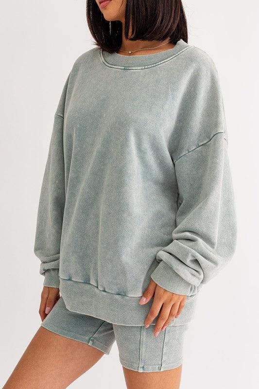 Washed Oversized Pullover - Happily Ever Atchison Shop Co.