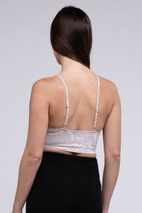 Washed Ribbed Bra Padded Tank Top - Happily Ever Atchison Shop Co.