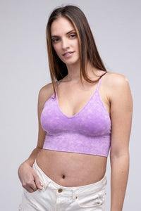 Washed Ribbed Bra Padded Tank Top - Happily Ever Atchison Shop Co.