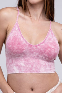 Washed Ribbed Bra Padded Tank Top - Happily Ever Atchison Shop Co.