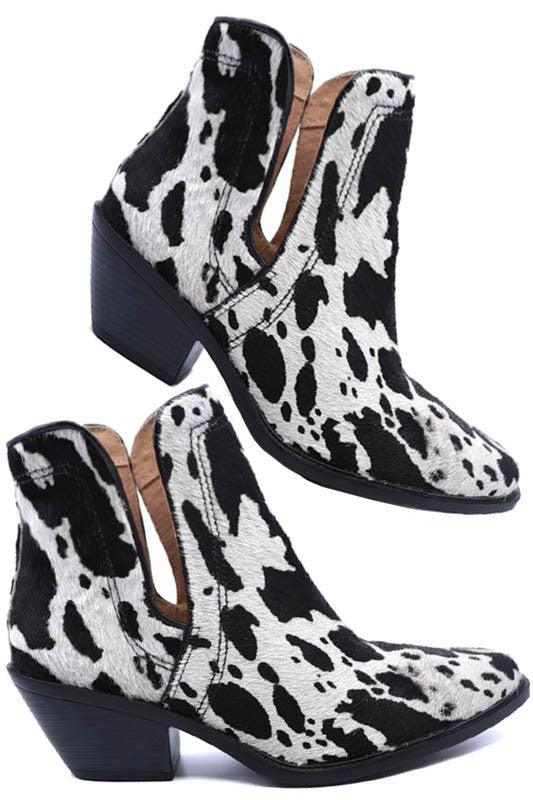 Western Cut Out Animal Hair Booties - Happily Ever Atchison Shop Co.