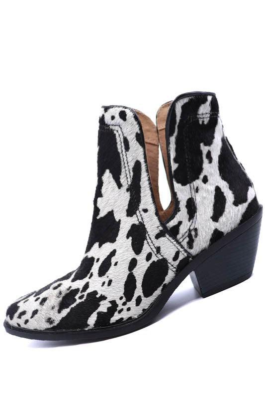 Western Cut Out Animal Hair Booties - Happily Ever Atchison Shop Co. 