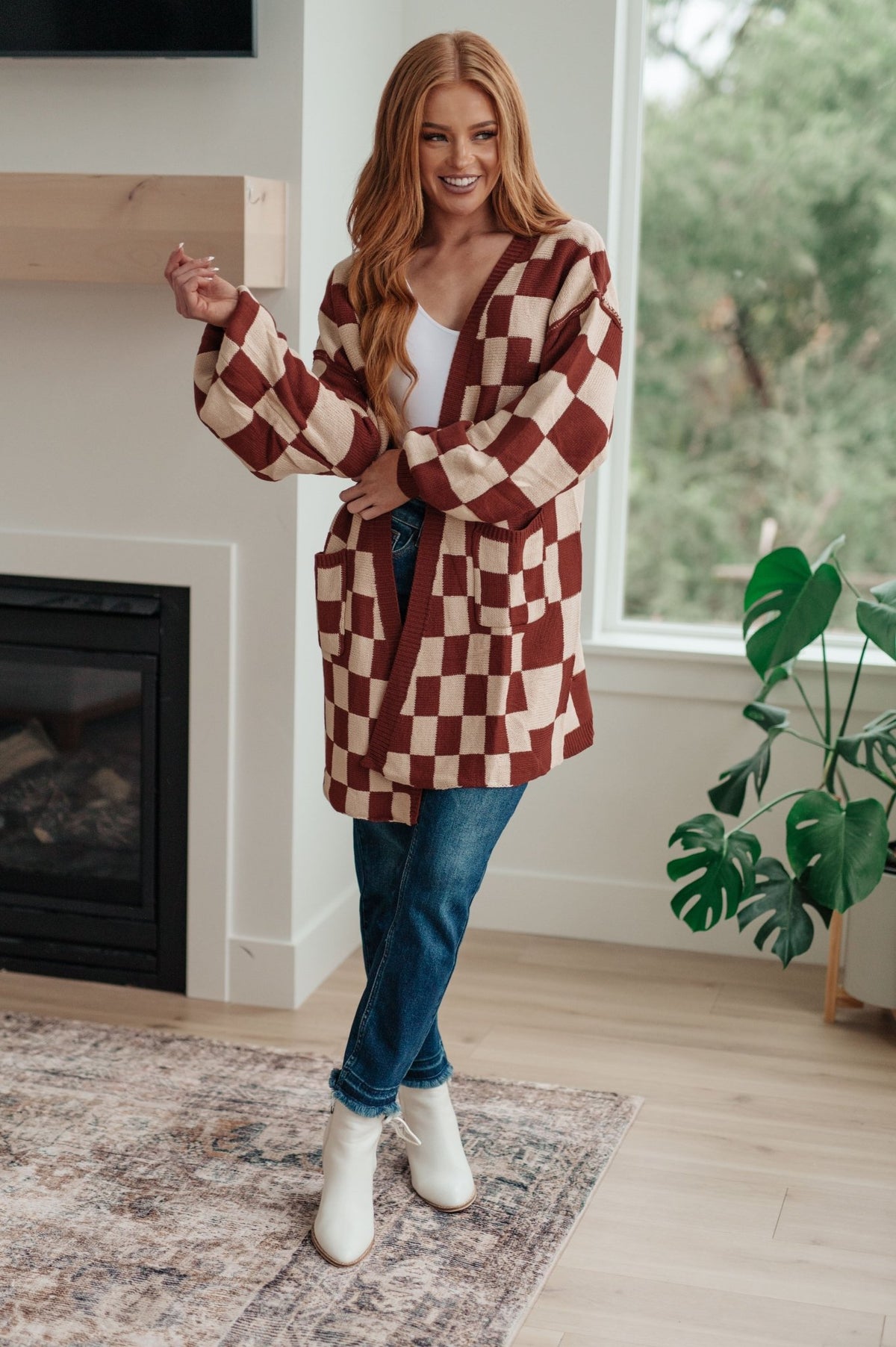 When I See You Again Checkered Cardigan - Happily Ever Atchison Shop Co.