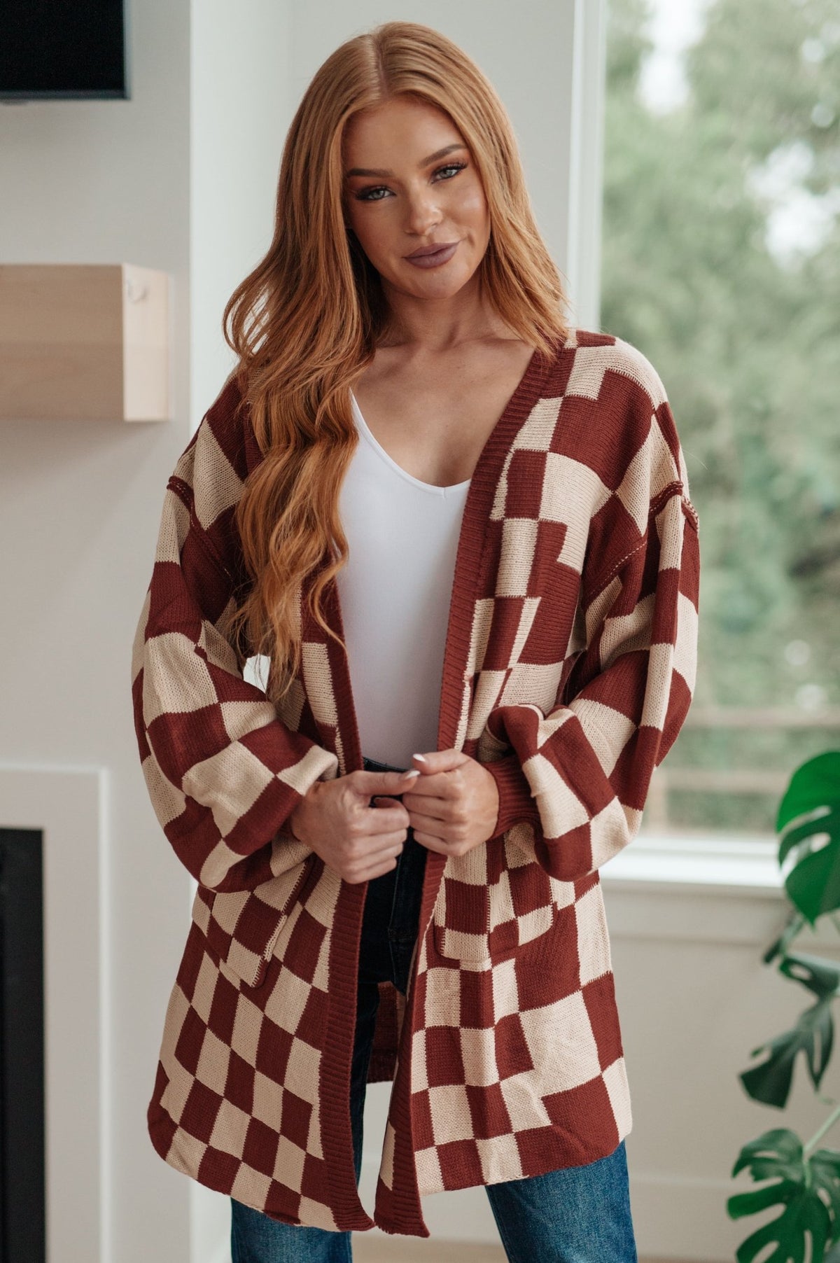 When I See You Again Checkered Cardigan - Happily Ever Atchison Shop Co.