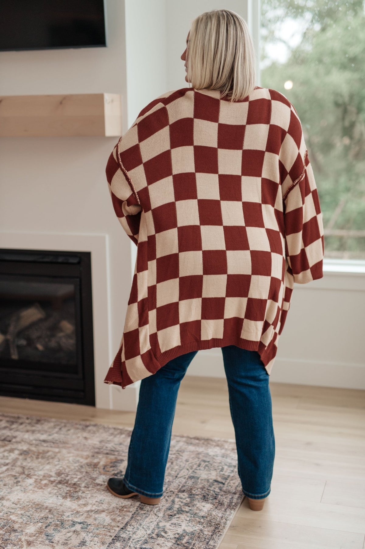 When I See You Again Checkered Cardigan - Happily Ever Atchison Shop Co.