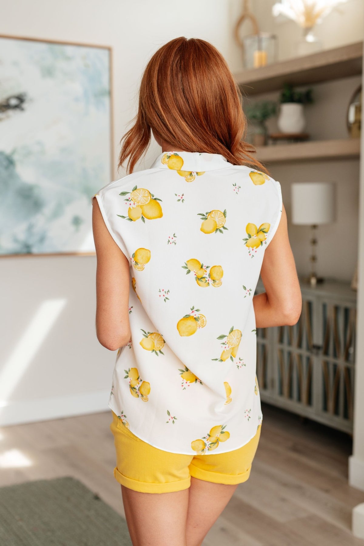 When Life Gives You Lemons Sleeveless Blouse - Happily Ever Atchison Shop Co.