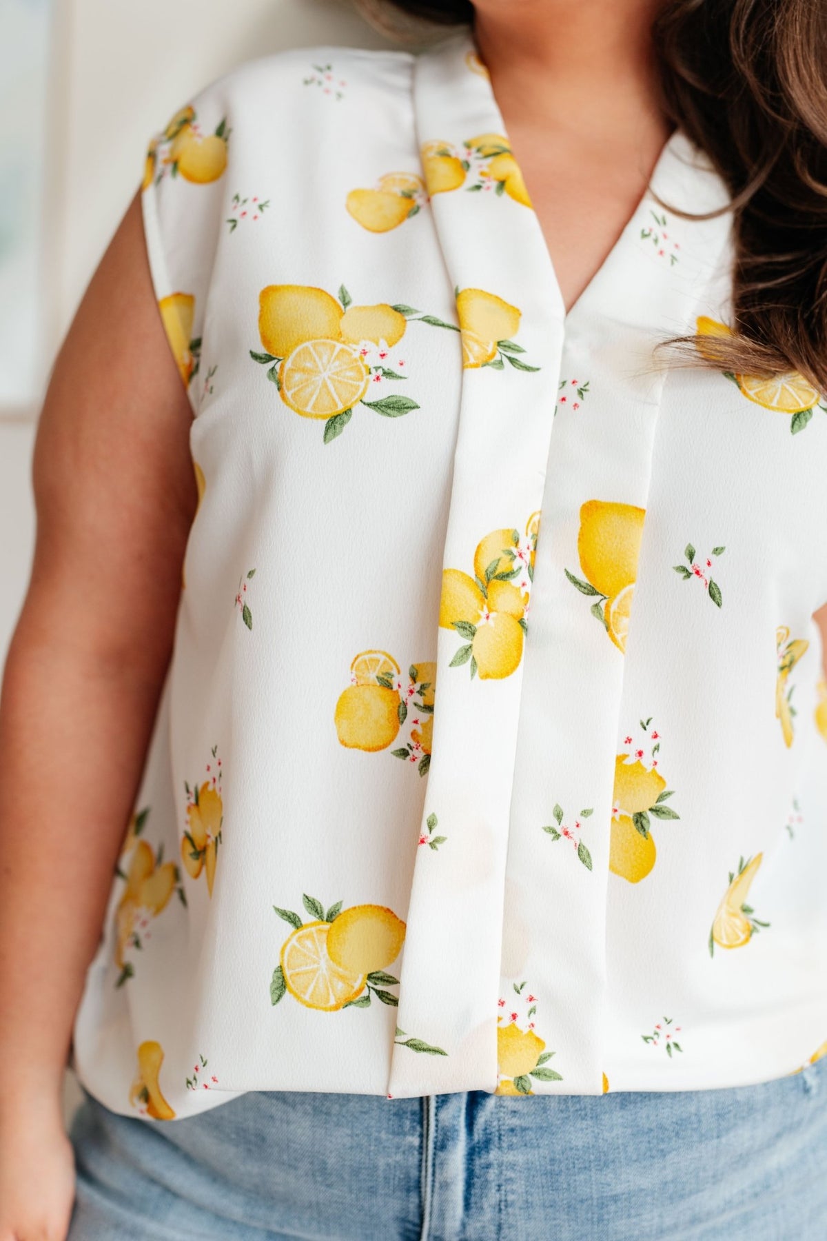 When Life Gives You Lemons Sleeveless Blouse - Happily Ever Atchison Shop Co.