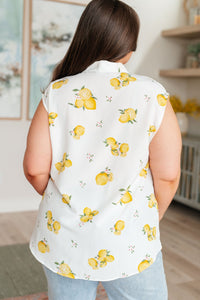 When Life Gives You Lemons Sleeveless Blouse - Happily Ever Atchison Shop Co.