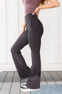Where are You Flared Leggings in Black - Happily Ever Atchison Shop Co.
