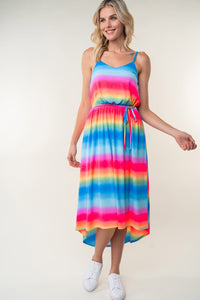 White Birch Full Size Ombre Striped Midi Cami Dress - Happily Ever Atchison Shop Co.