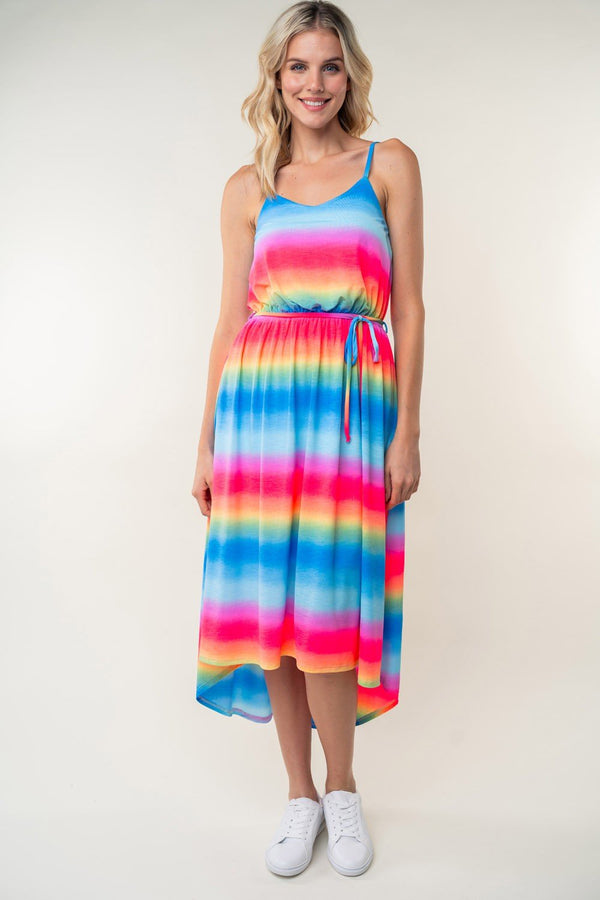 White Birch Full Size Ombre Striped Midi Cami Dress - Happily Ever Atchison Shop Co.
