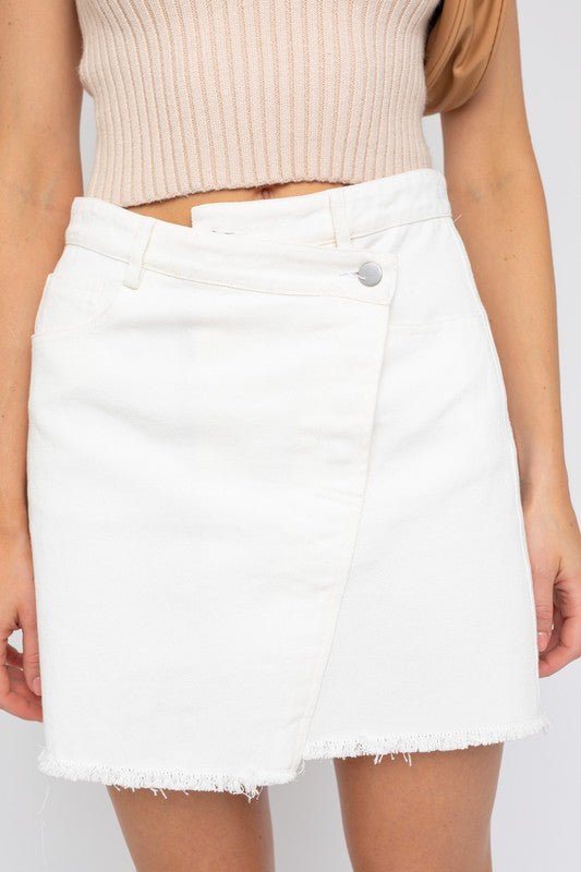 White Denim Mini Skirt - Happily Ever Atchison Shop Co.