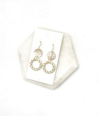 White Gold Twist Acrylic Metal Earrings - Happily Ever Atchison Shop Co.