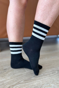 Who Let the Dogs Out Tube Socks in Black and White - Happily Ever Atchison Shop Co.