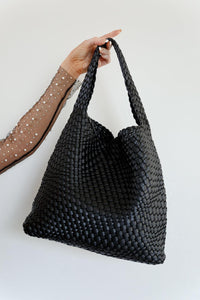 Woven and Worn Tote in Black - Happily Ever Atchison Shop Co.