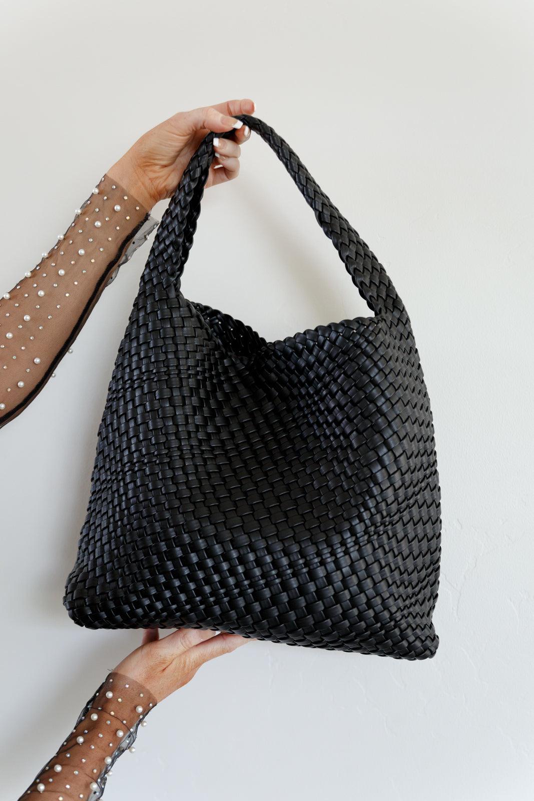 Woven and Worn Tote in Black - Happily Ever Atchison Shop Co.