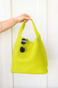 Woven and Worn Tote in Citron - Happily Ever Atchison Shop Co.