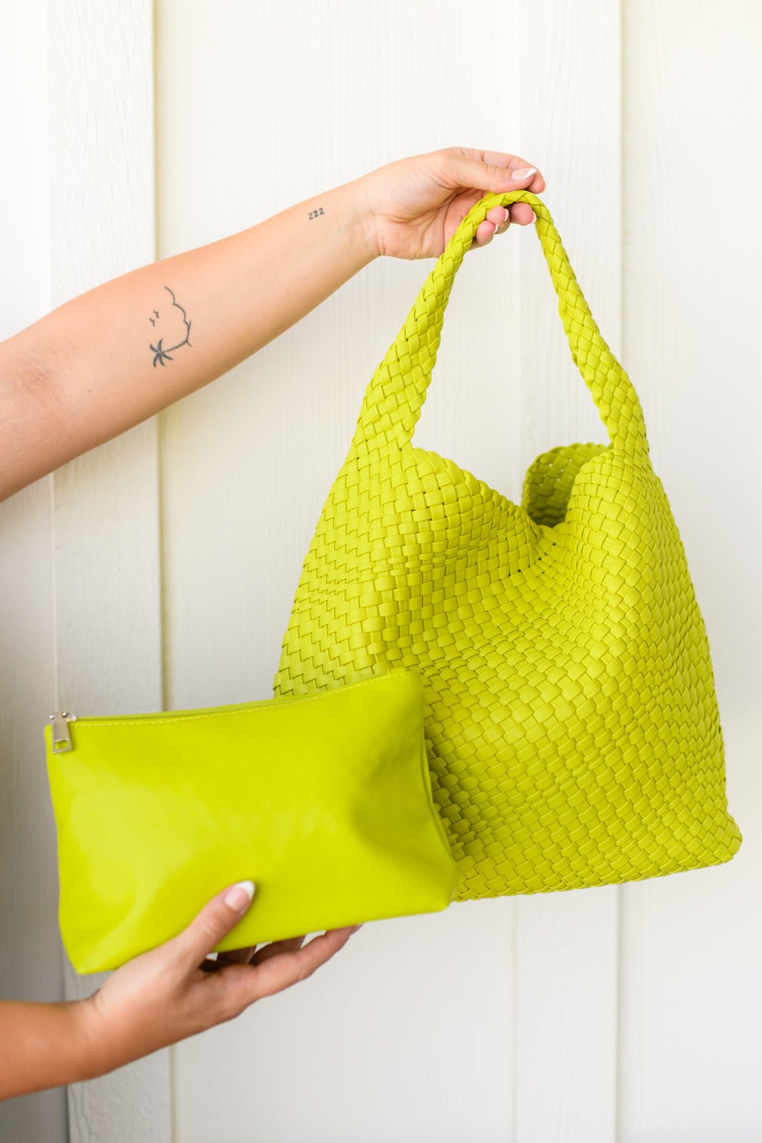 Woven and Worn Tote in Citron - Happily Ever Atchison Shop Co.