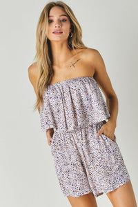 Woven Leopard Print Ube Romper - Happily Ever Atchison Shop Co.