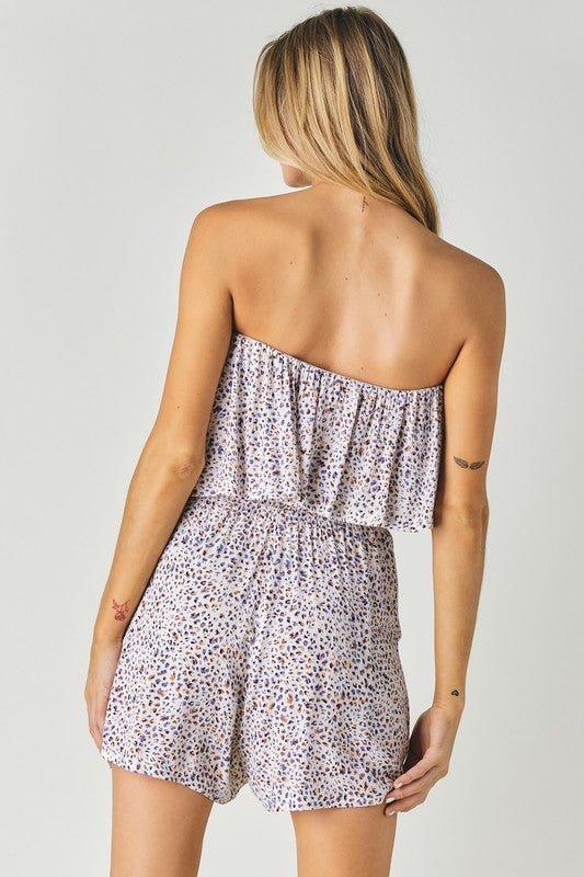 Woven Leopard Print Ube Romper - Happily Ever Atchison Shop Co.