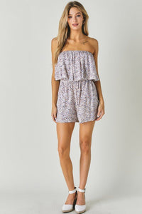 Woven Leopard Print Ube Romper - Happily Ever Atchison Shop Co.