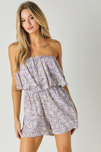 Woven Leopard Print Ube Romper - Happily Ever Atchison Shop Co.