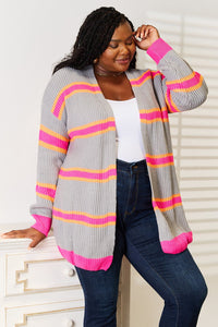 Woven Right Ribbed Long Sleeve Cardigan - Happily Ever Atchison Shop Co.