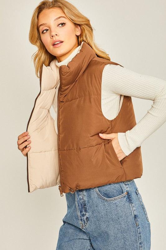 Woven Solid Reversible Vest - Happily Ever Atchison Shop Co.