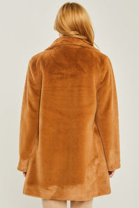 Woven Solid Teddy Collar Coat - Happily Ever Atchison Shop Co.