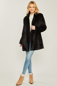 Woven Solid Teddy Collar Coat - Happily Ever Atchison Shop Co.