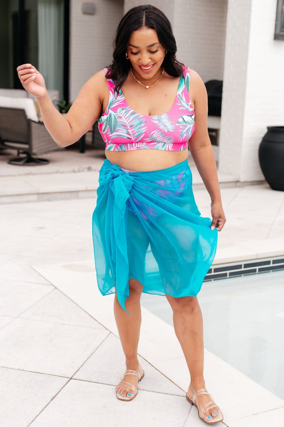 Wrapped In Summer Versatile Swim Cover in Teal - Happily Ever Atchison Shop Co.