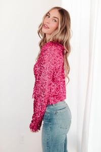 You Found Me Sequin Top in Fuchsia - Happily Ever Atchison Shop Co.