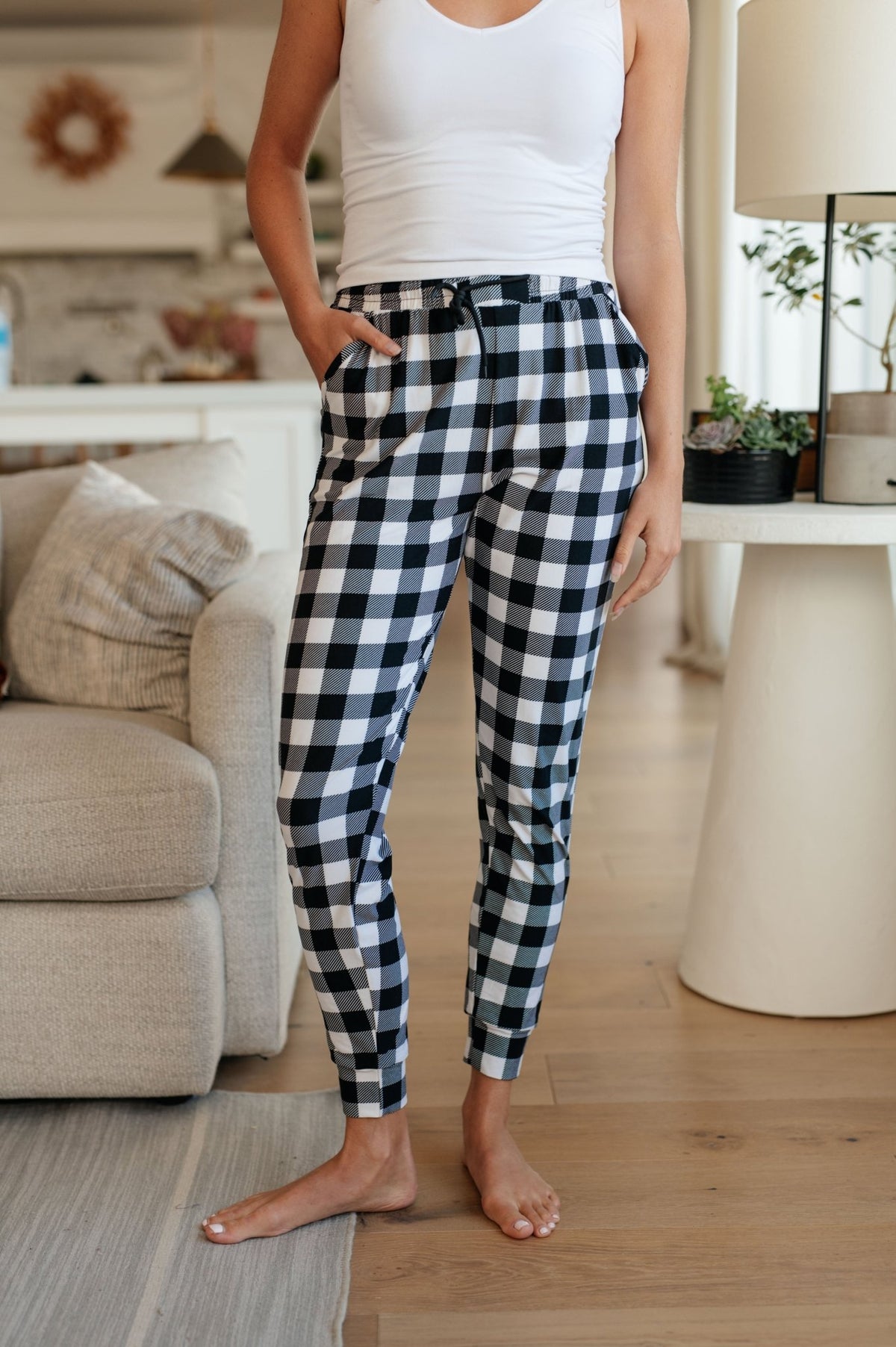 Your New Favorite Joggers in Black and White Check - Happily Ever Atchison Shop Co.