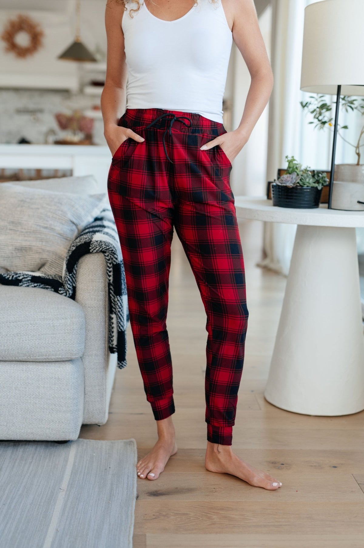 Your New Favorite Joggers in Red Plaid - Happily Ever Atchison Shop Co.