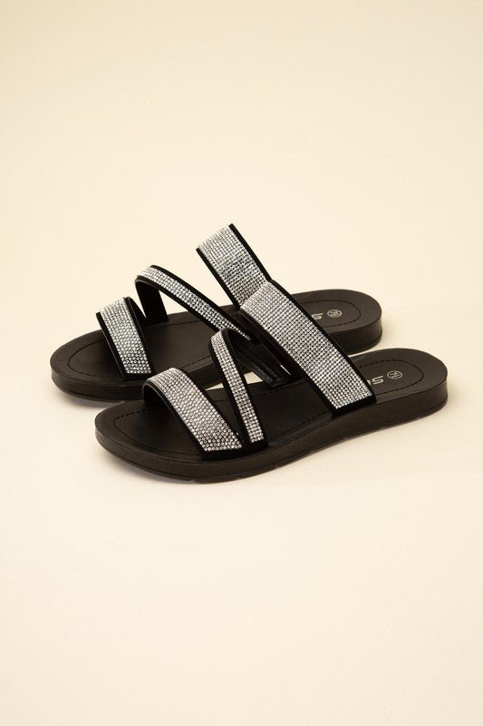 ZEAL - S Rhinestone Strap Sandals - Happily Ever Atchison Shop Co.