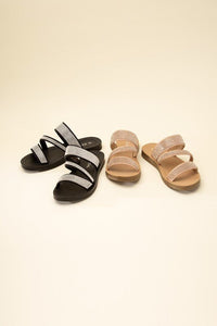 ZEAL - S Rhinestone Strap Sandals - Happily Ever Atchison Shop Co.