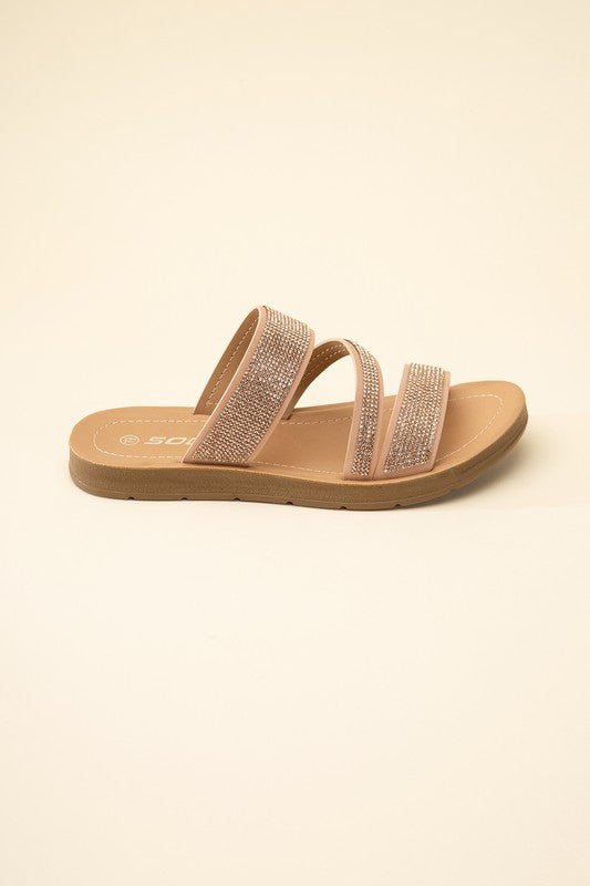 ZEAL - S Rhinestone Strap Sandals - Happily Ever Atchison Shop Co.