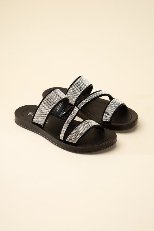 ZEAL - S Rhinestone Strap Sandals - Happily Ever Atchison Shop Co.