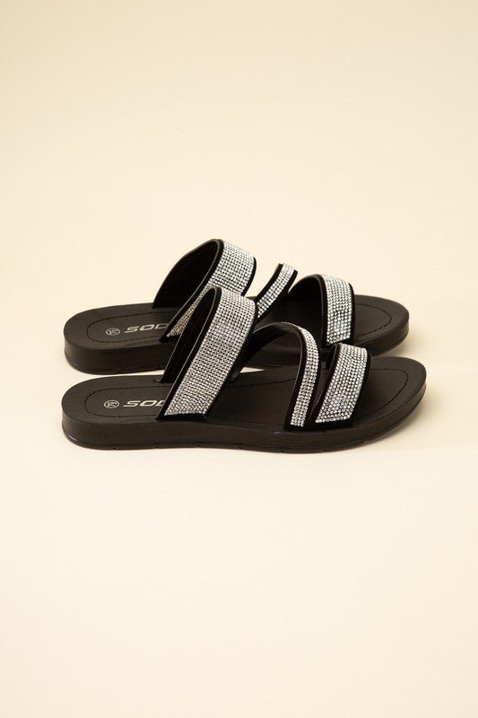 ZEAL - S Rhinestone Strap Sandals - Happily Ever Atchison Shop Co.