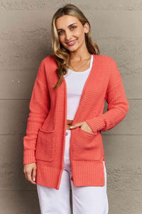 Zenana Bright & Cozy Full Size Waffle Knit Cardigan - Happily Ever Atchison Shop Co.
