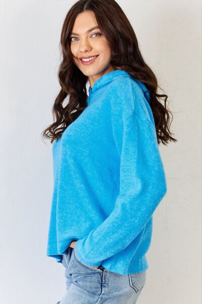 Zenana Full Size Long Sleeve Cozy Hoodie - Happily Ever Atchison Shop Co.