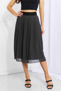 Zenana Full Size Romantic At Heart Pleated Chiffon Midi Skirt - Happily Ever Atchison Shop Co.