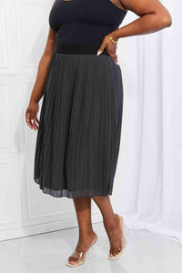 Zenana Full Size Romantic At Heart Pleated Chiffon Midi Skirt - Happily Ever Atchison Shop Co.