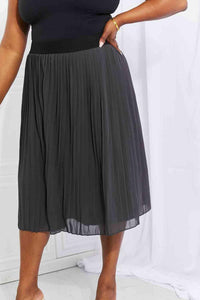 Zenana Full Size Romantic At Heart Pleated Chiffon Midi Skirt - Happily Ever Atchison Shop Co.